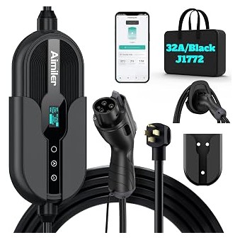 Level 2 EV Charger 32A, WiFi App, 25ft Cable, ETL